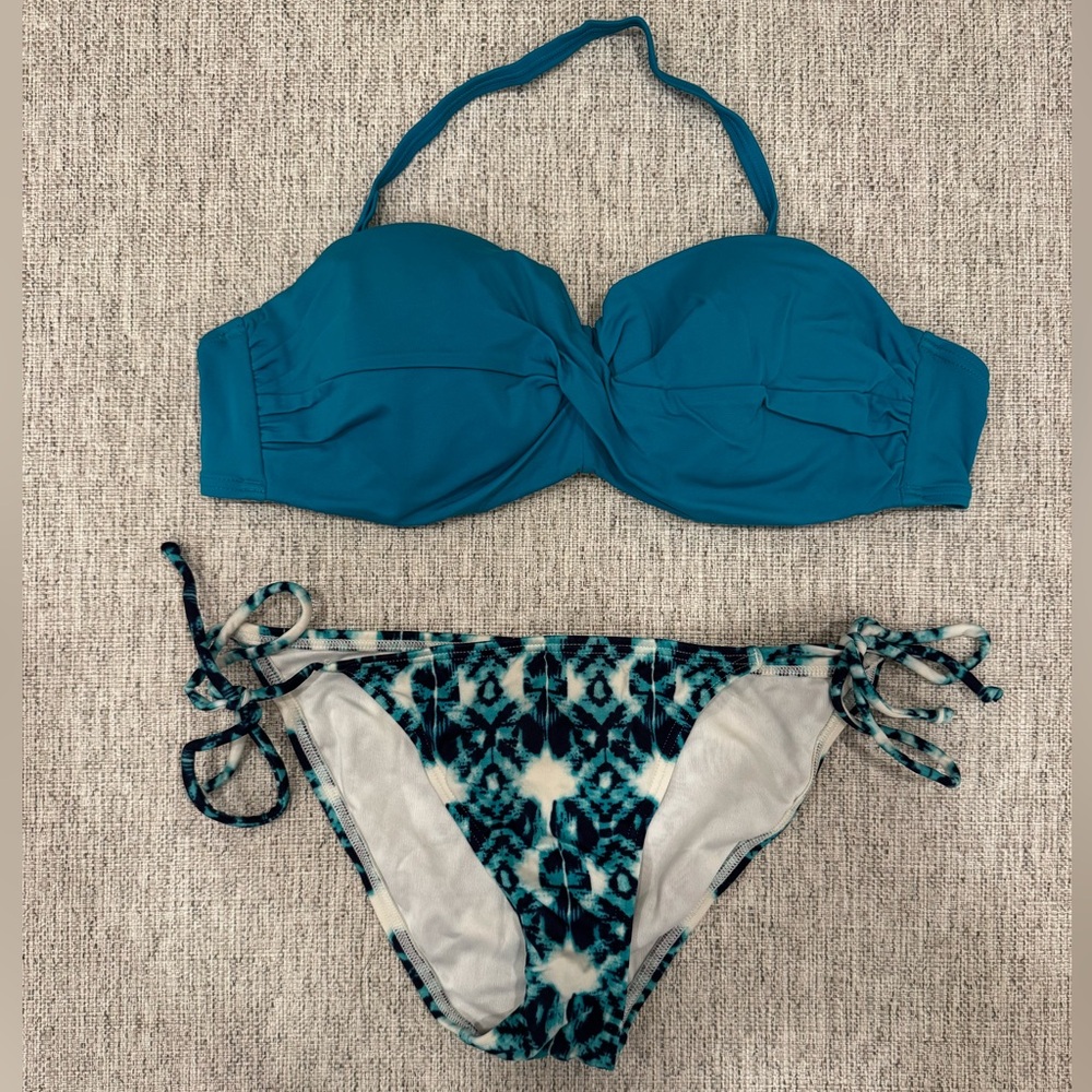 Victoria’s Secret Teal and Patterned Bikini Set